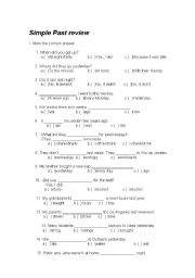 English worksheet: simple past review