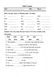 English Worksheet: past tense