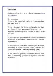 English Worksheet: Adjectives