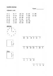 English worksheet: Daylight savings alphabet sheet.