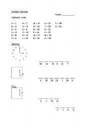 English Worksheet: Daylight savings alphabet sheet.