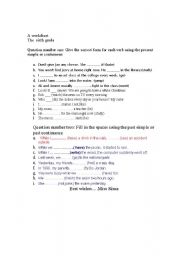 English Worksheet: The tenses