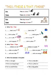 English Worksheet: THIS/THESE- THAT/THOSE