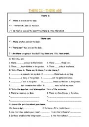 English Worksheet: THERE IS- THERE ARE