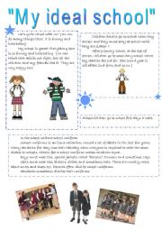 English Worksheet: My ideal school