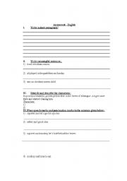 English Worksheet: English Assessment