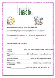 English worksheet: I used to...