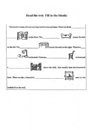 English worksheet: my room