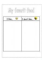 English worksheet: food