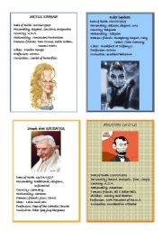 English Worksheet: Speaking Cards - Famous People 3
