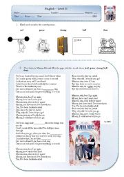 English Worksheet: mamma mia level2