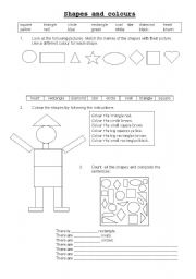 English Worksheet: Shapes and Colours