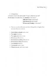 English Worksheet: Email Writing- Giving advice