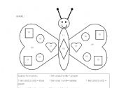 English worksheet: Tens and Units Butterfly