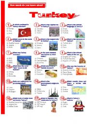 English Worksheet: Turkey