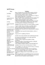 English worksheet: 75 Rhetorical Terms