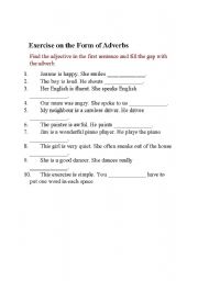 English Worksheet: Adverb Worksheet