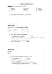 English Worksheet: Phrasal Verbs, sufixs and prepositions