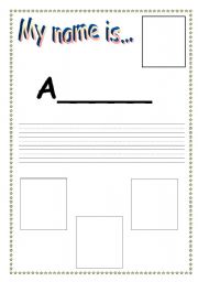 English worksheet: My name is