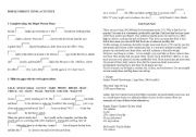 English worksheet: Simple Presente Tense Activities