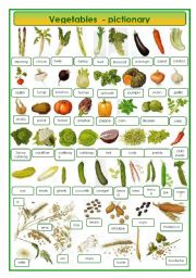 English Worksheet: Vegetables - pictionary