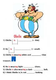 English worksheet: What is Obelix like?