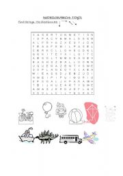 English Worksheet: WORDSEARCH: TOYS