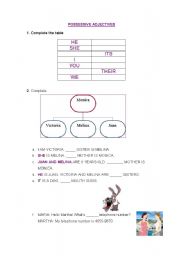 English worksheet: Possesive Adjectives