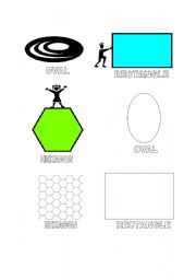 English worksheet: Oval, Rectangle, Hexagon