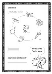 English worksheet: food