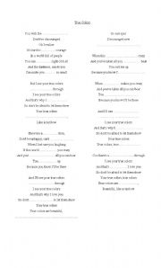 English Worksheet: song