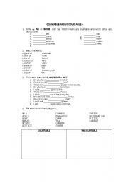 English Worksheet: COUNTABLE AND UNCOUNTABLE