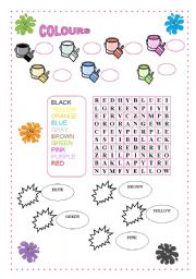 English Worksheet: COLOURS