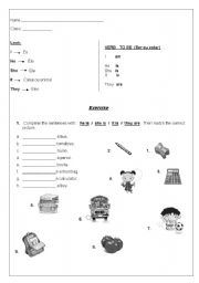 English worksheet: Verb To Be review
