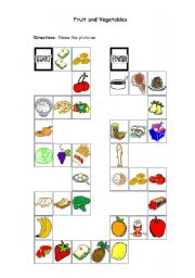 English Worksheet: Fruit and vegetables - game