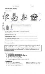 English Worksheet: past simple 