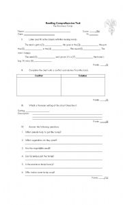 English Worksheet: The enormous turnip Test