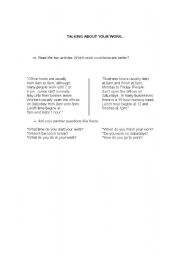 English worksheet: Speaking practice