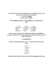 English Worksheet: Word stress simple guide