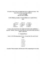 English worksheet: Word stress simple guide