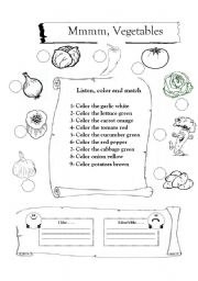 English Worksheet: MMM.... Vegetables