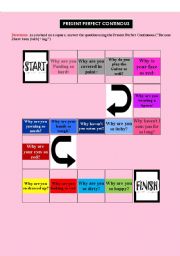 English Worksheet: Present perfect continous game