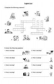 English Worksheet: Verb quiz