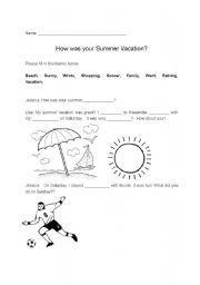 English Worksheet: How was your vacation?