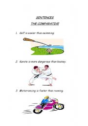 English worksheet: COMPARATIVE