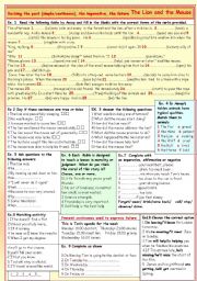 English Worksheet: Revising  the past, continuous /simple, the imperative and  the future