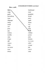 English worksheet: scrambled words exercise