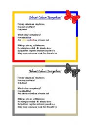 English worksheet: Introducing Colours with a POEM