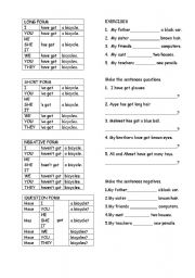 English worksheet: HAVE GOT and HAS GOT