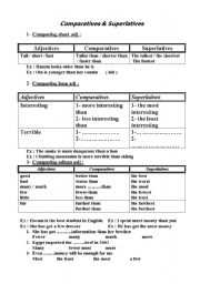 English Worksheet: comparative & superlatives 